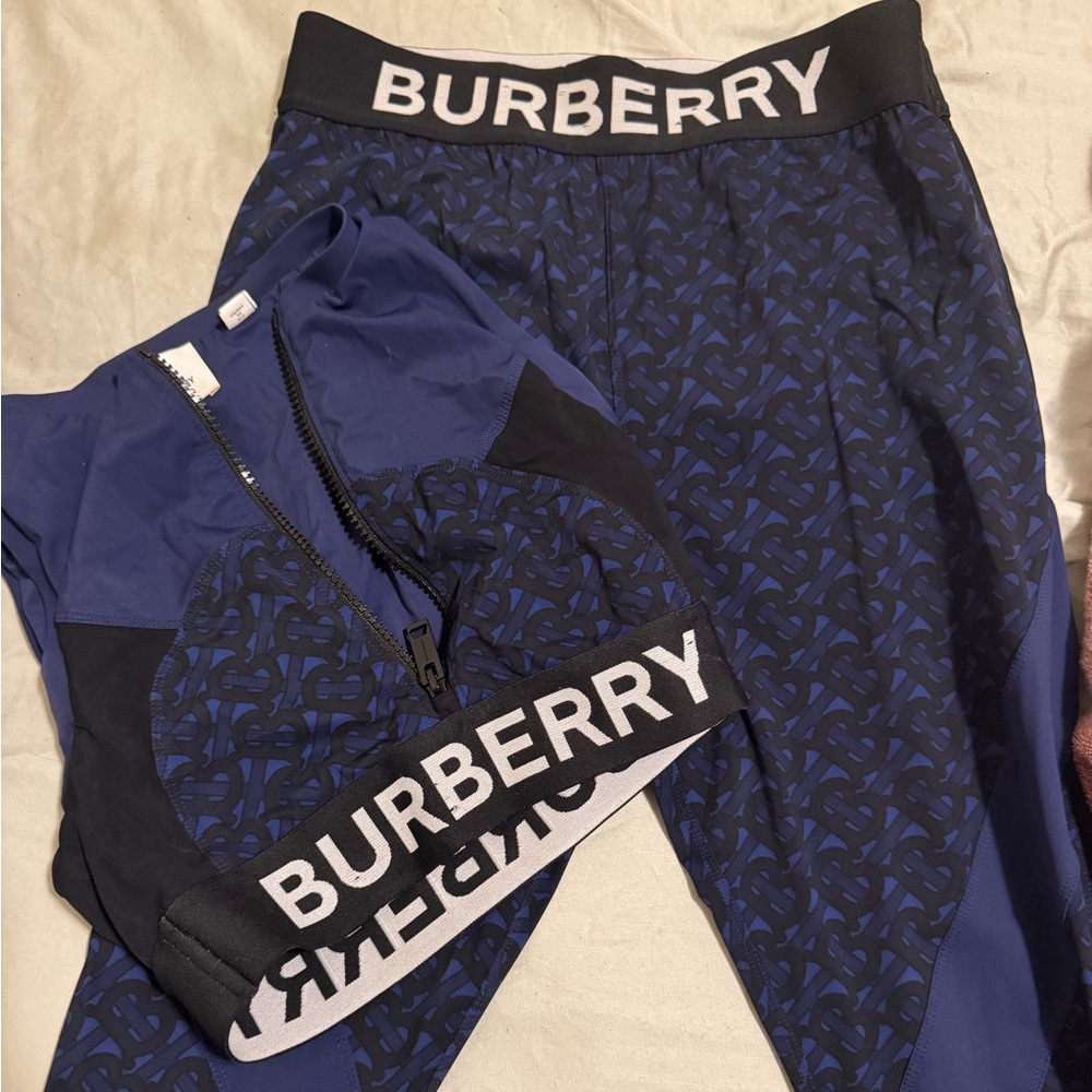Burberry Blue and Black Activewear Set